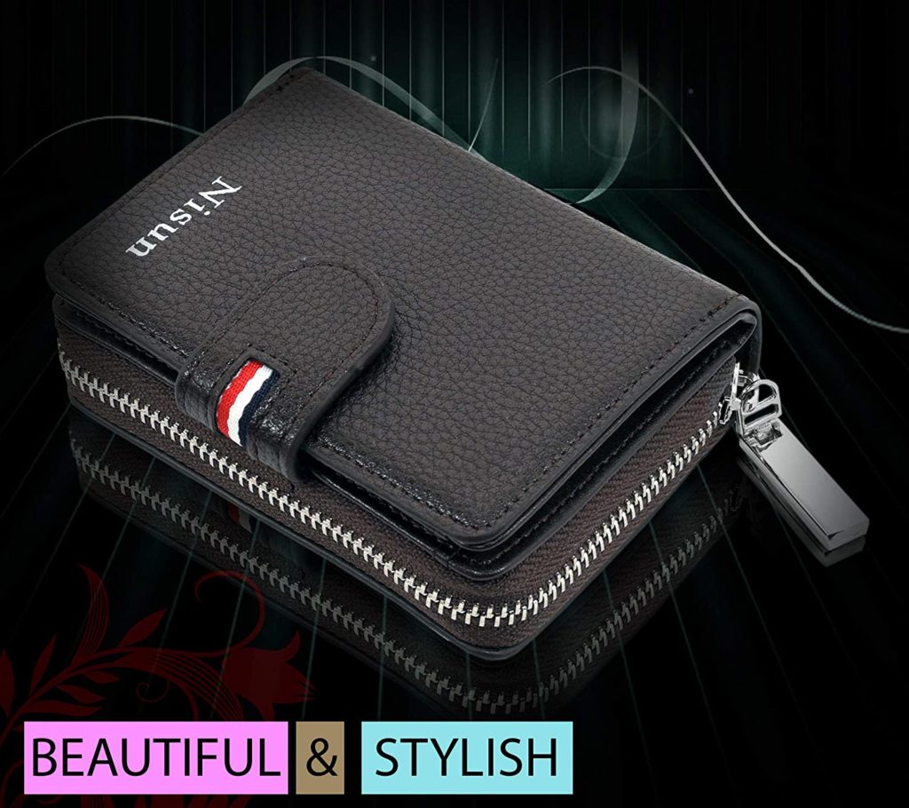 Credit/Debit Card Holder 11 Slot PU Leather Small Zipper Wallet