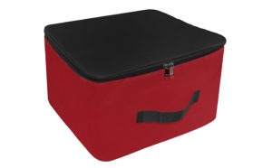 NISUN Nylon Underbed Moisture Proof Wardrobe Organizer Storage Bag for Clothes with Zipper Closure and Handle – (Red & Black, 38.1x25.4x35.5 cm)