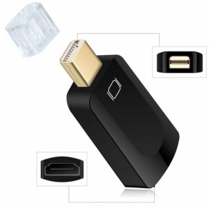 NISUN Mini DP/Thunderbolt/Mini Display Port Male to HDMI Female Adapter Converter - Black