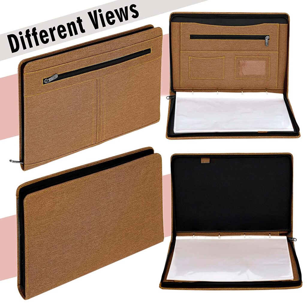Material File Folder NISUN Pu Leather Material 4 Ring Professional File Folder for Documents ...
