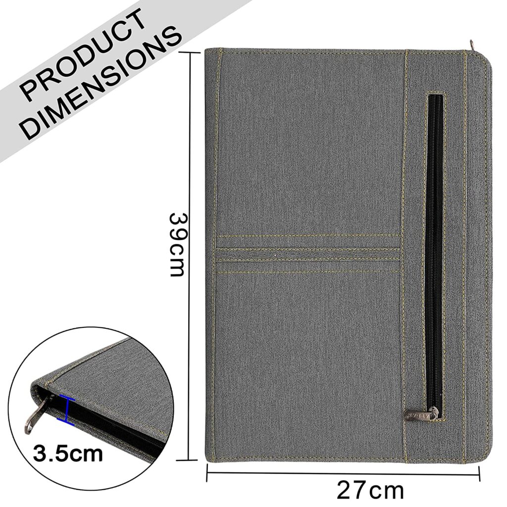 nisun pu leather 4 ring professional file folder