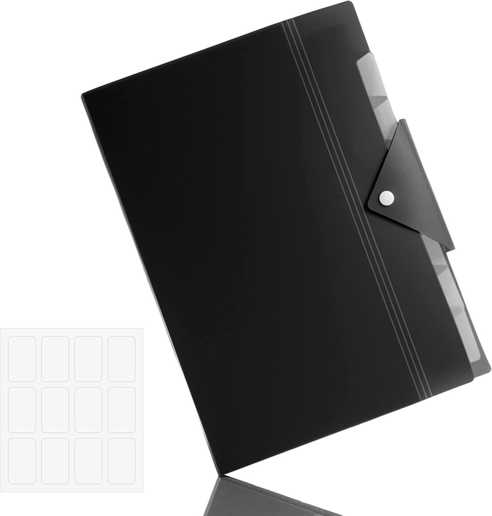Note Folder Portable NISUN 8 Pockets File Folders, A4/Letter Size Accordion File Organizer ...